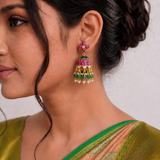 Jadau Kundan Floral with Rice Pearls and Strawberry Beads