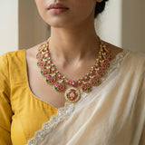 Jadau kundan peacock bottu mala Necklace (No earrings)