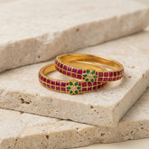 Jadau kundan Double layer bangles