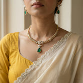 Diamond look peacock kanti set(With Earrings)