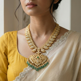 Jadau Kundan 2 in 1 reversible multi and full white Mango Necklace with pearl and strawberry beads(No earrings)