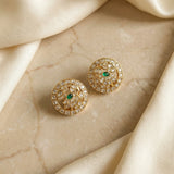 Jadau kundan full white peacock studs