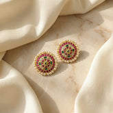 Jadau kundan studs with pearls