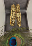 Temple/Antique goddess laxmi and peacock bangles (Pair)