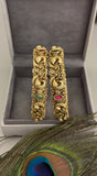 Temple/Antique peacock bangles multi colour (Pair)