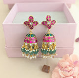 Jadau Kundan Floral with Rice Pearls and Strawberry Beads