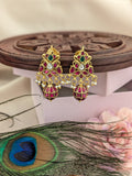 Jadau Kundan Lotus Earrings Drop with Pearls