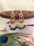 Unique Chandbali Pearls and Natural Strawberry Beads