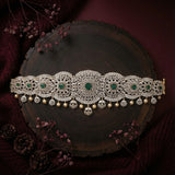 Diamond finish Bridal Hipbelt/Vaddanam with pearl drop