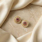 jadau kundan lotus studs