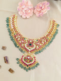 Jadau kundan floral necklace with pearl and strawberry beads (No earrings)