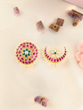 Jadau kundan sun and moon hair accessories