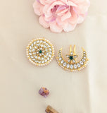 Jadau kundan sun and moon with pearls