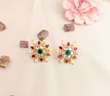 Jadau kundan studs with pearls