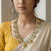Jadau kundan Navratna bottu mala necklace(without earrings)