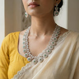 Diamond finish bottumala mango necklace (With Earrings)