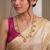 Jadau Kundan Bottu Mala Chain Necklace with Onyx