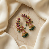 Jadau kundan Peacock full earcuff jhumkas