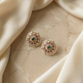 Jadau kundan Studs with pearl motiff