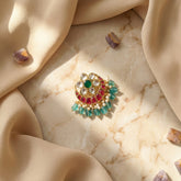 Jadau kundan chand floral hair accessories with pearl and natural strawberry beads