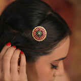 Jadau kundan sun and moon hair accessories
