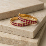Jadau kundan heart shape bangle (Pair)