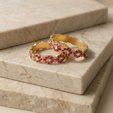 Jadau kundan mango (Ruby+White) bangle(Pair)