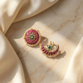 Jadau kundan sun and moon with pearls