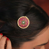 Jadau kundan sun and moon with pearls