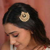 Jadau kundan sun and moon with pearls