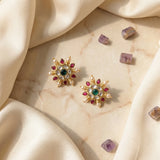 Jadau kundan studs with pearls