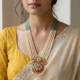 Jadau kundan pendant pearls/beads mala