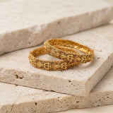 Temple/Antique goddess laxmi and peacock bangles (Pair)