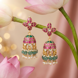 Jadau Kundan Floral with Rice Pearls and Strawberry Beads