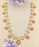 Jadau Kundan Bottu Mala Chain Necklace with Onyx