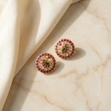 Jadau kundan peacock studs