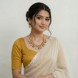 Temple/antique short necklace with pearl drops (With Earrings)