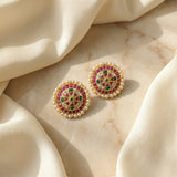 Jadau kundan studs with pearls