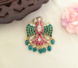 Jadau Kundan 2-in-1 Garuda Pendant with Pearl and Natural Strawberry Beads