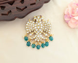Jadau Kundan 2-in-1 Garuda Pendant with Pearl and Natural Strawberry Beads
