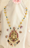 Jadau Kundan + Temple/Antique Radha Krishna Pendant Pearls/ Beads Mala
