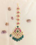 Jadau Kundan with Floral Natural Strawberry Beads