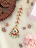 Jadau Kundan Floral with Pearls and Natural Strawberry Beads