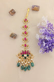Jadau Kundan Lotus Tika with Pearl & Natural Strawberry Beads