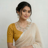 Diamond finish Bottu Mala peacock short necklace set (With Earrings)