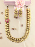 Jadau kundan + Temple/Antique Long peacock necklace(With Earrings)