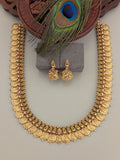 Temple/Antique Goddess laxmi kasulu coin necklace(With Earrings)