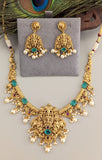 Temple/Antique god Balaji necklace with pearl drop(With Earrings)
