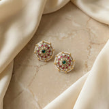 Jadau kundan Studs with pearl motiff