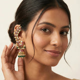 Jadau kundan Peacock full earcuff jhumkas